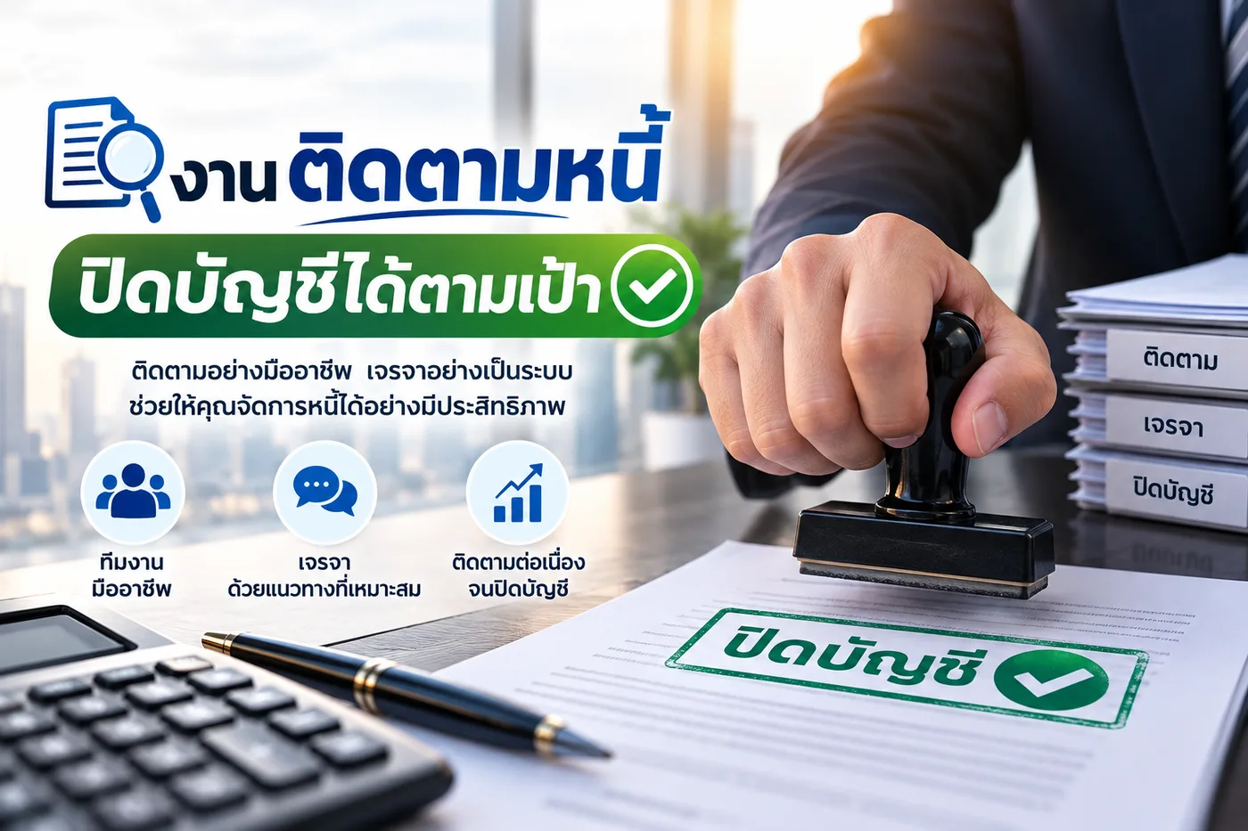 ตัวอย่างผลงานติดตามหนี้และปิดบัญชีได้ตามเป้า